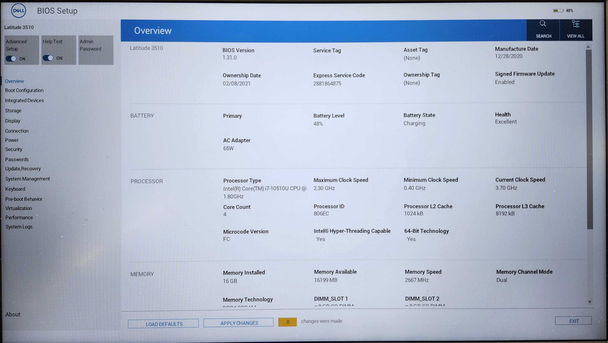 Dell Latitude 3510, i7-10510U @ 1.80GHz, 16GB DDR4, 256GB NVMe, AC Adapter  Lap200