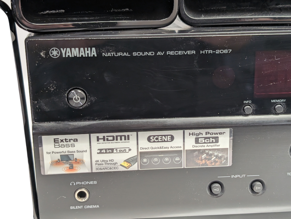 YAMAHA HTR-2067 HDMI 4K 5.1 Surround Sound Setup READ  -