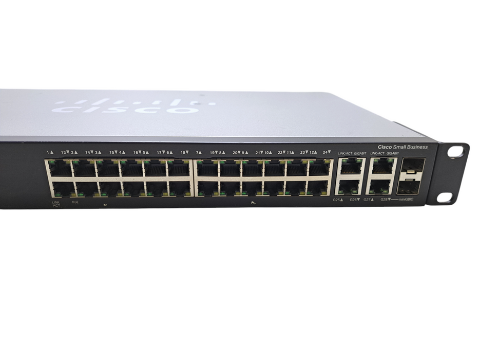 Cisco SG300-28P V01 | 28-Port Gigabit PoE Managed Network Switch w/ 2x SFP