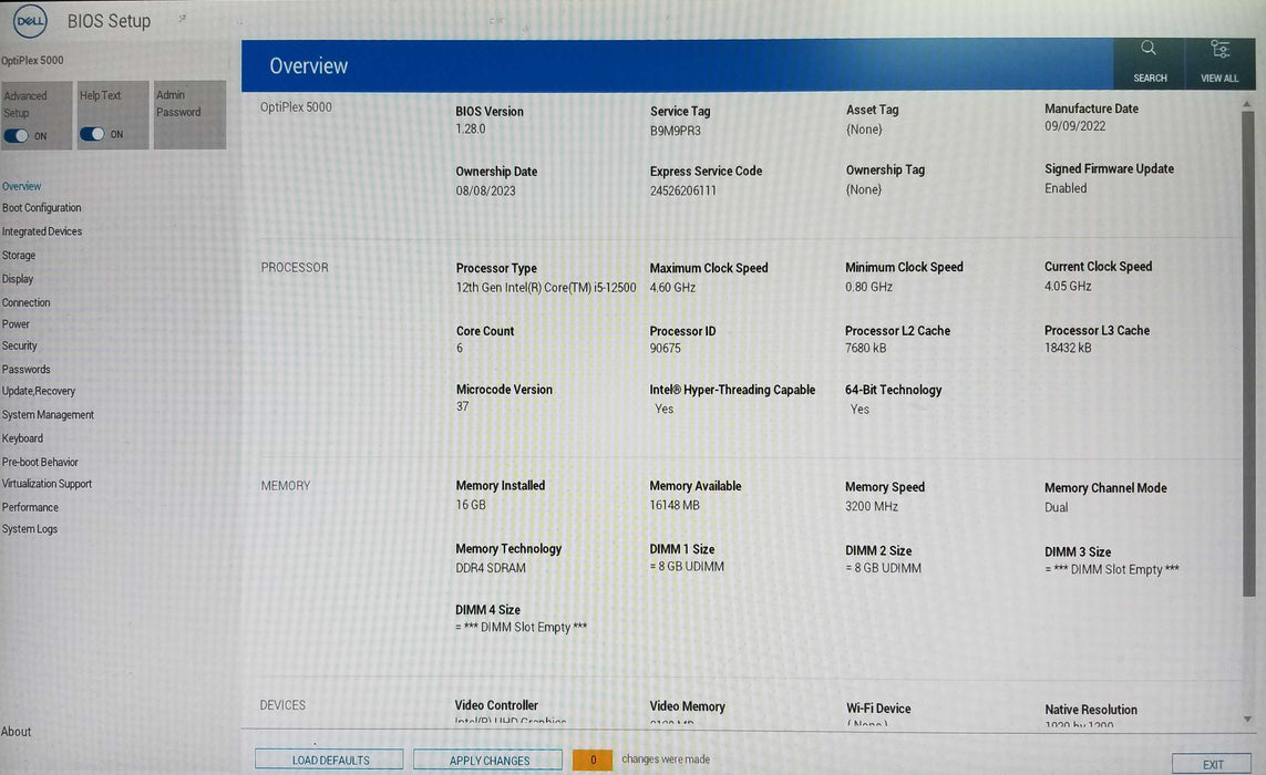 Dell Optiplex 5000 SFF, Intel 12th Gen Intel i5-12500, 16GB RAM - No HDD