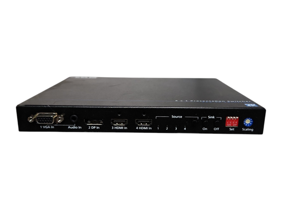 AVSC-0401H Black Box 4K HDMI DisplayPort VGA HDBaseT 4 x 1 Presentation Switch