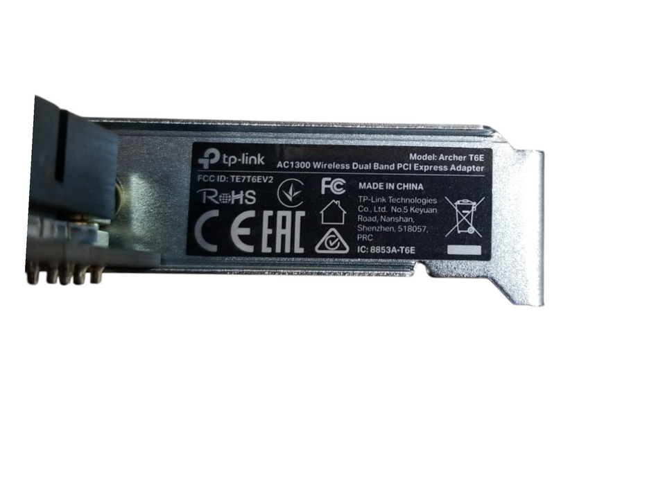 TP-LINK ARCHER T6E AC1300 DUAL BAND PCIe NETWORK CARD - Full Q