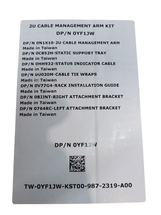 Lot 3x Dell 2U Cable Management Arm Kit DP/N 0YF1JW for PowerEdge &