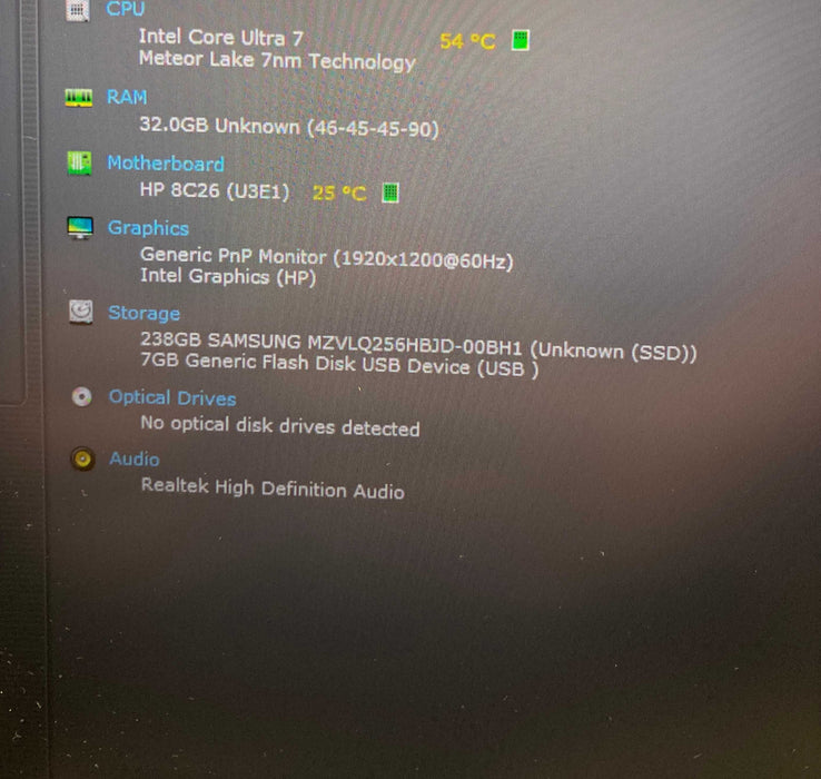 HP EliteBook 840 14 G11 Core Ultra 7 165U@1.70GHz 32GB RAM 256GB SSD  Lap200