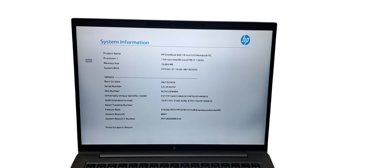 EliteBook 840 G10 i7-1365U CPU|16GB DDR5 RAM|256GB NVMe|READ  Lap200