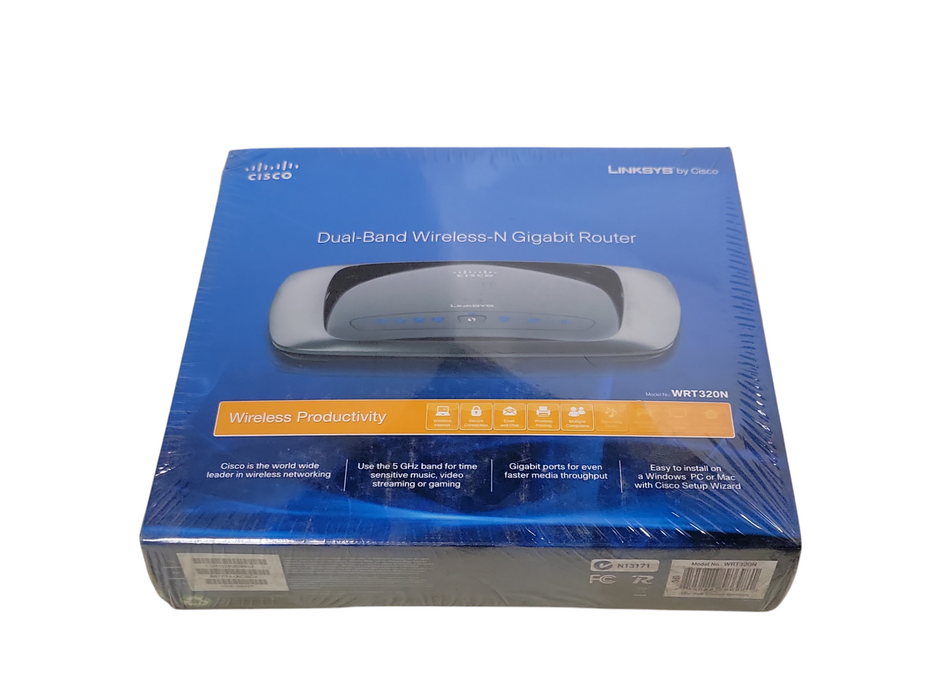 New Cisco/Linksys WRT320N Dual-Band Gigabit Wireless N Router Q_