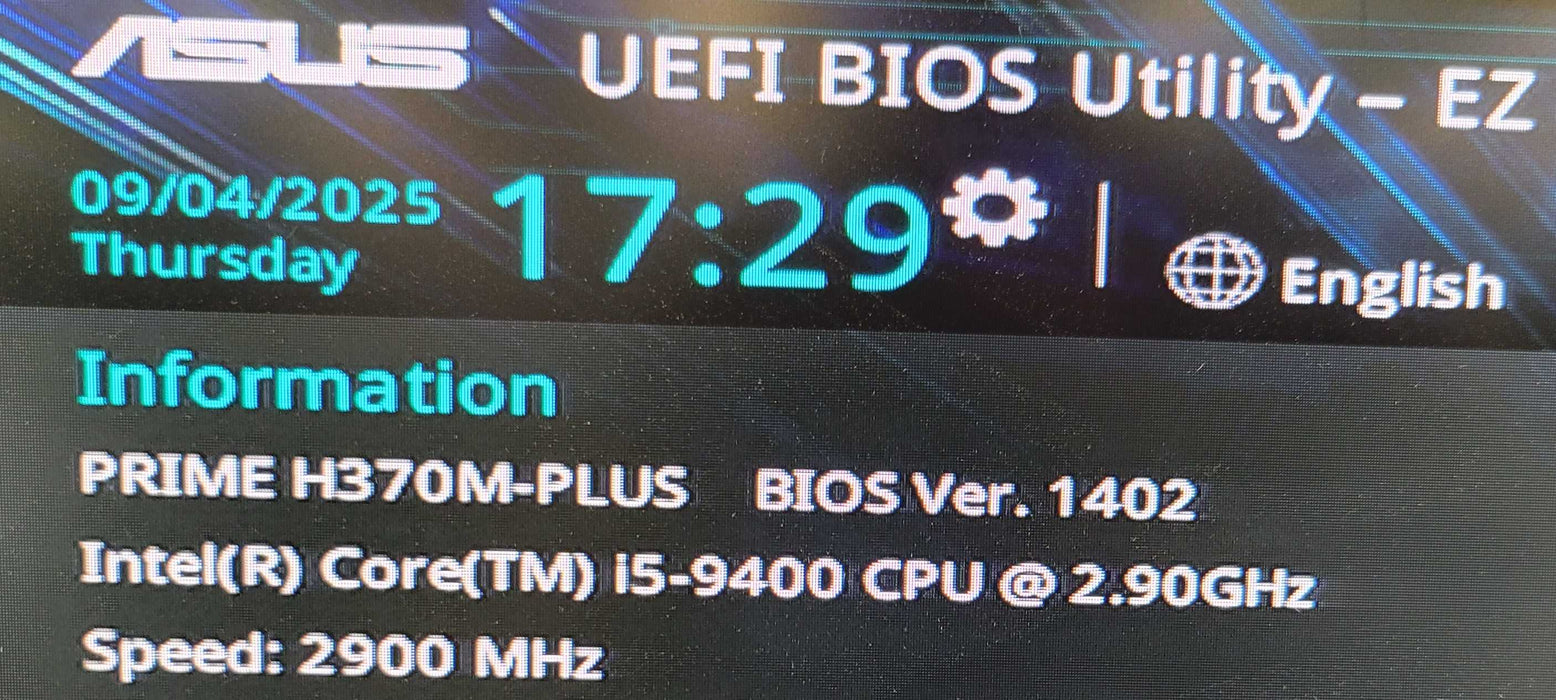 Intel Core i5-9400 - ASUS PRIME H370M-PLUS + I/O Plate %