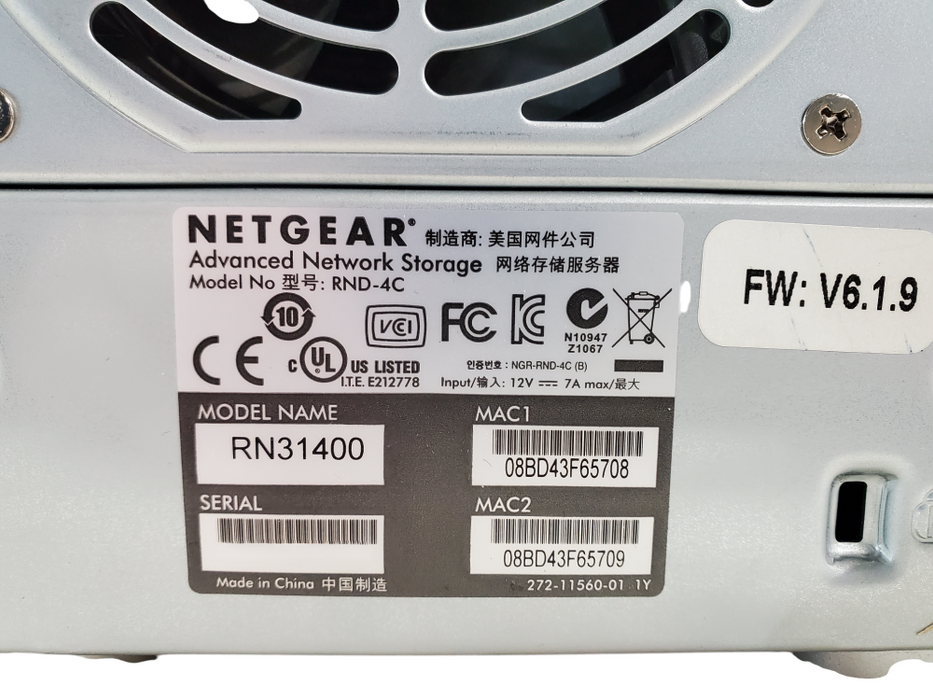 NetGear RN31400 RND-4C 4-Bay Advanced Network Storage - No HDD *READ*
