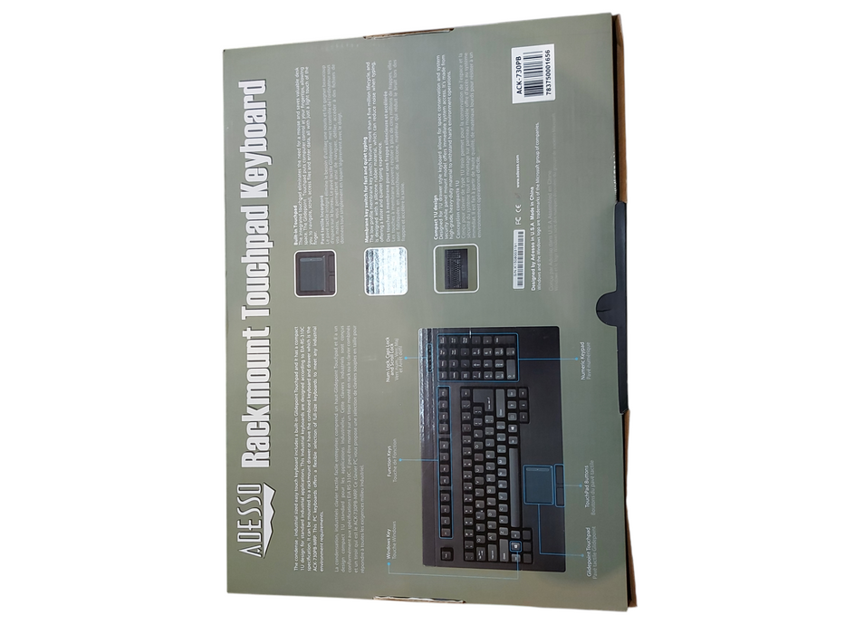 ADESSO ACK-730PB Rackmount Touchpad Keyboard PS/2
