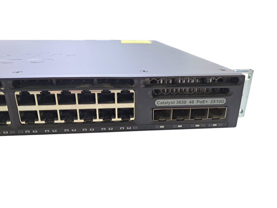 Cisco WS-C3650-48FD-S V05 | 48x Gigabit PoE+, 2x10G SFP+ Switch w/ 2x 1025WAC