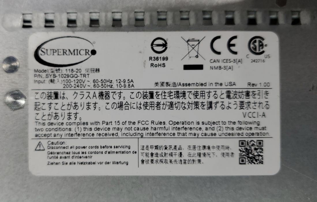 Supermicro SYS- 1029GQ-TRT X11DGQ 2x Xeon Gold 6230 64GB DDR4 - No HDD/GPU