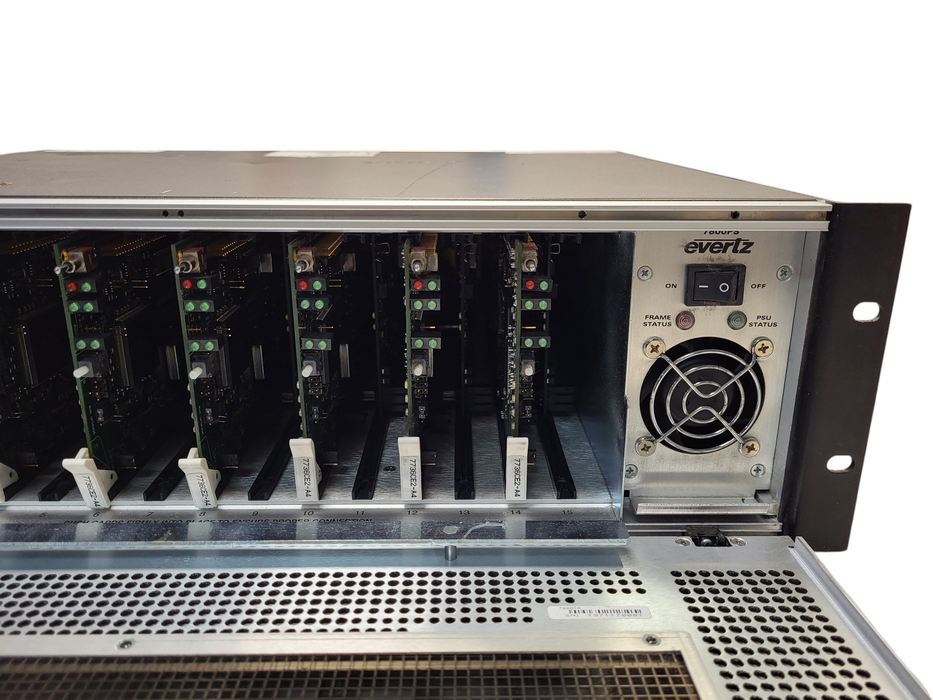 EVERTZ 7800FR MultiFrame Chassis w/ 7x 7736CEM-A4 1x7700FC READ Q$