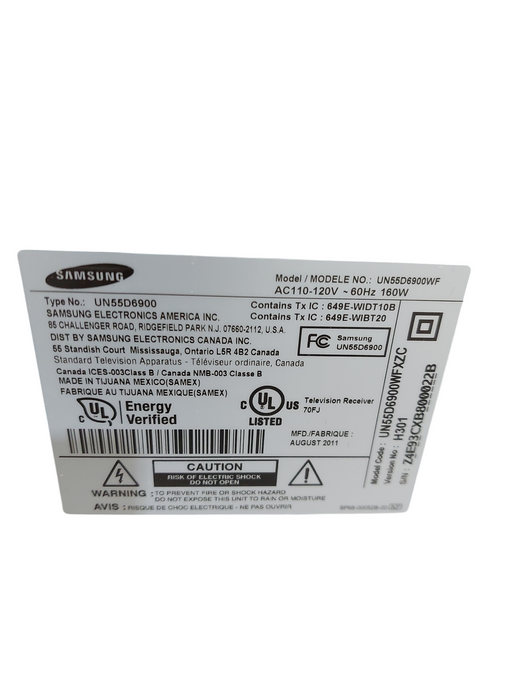 Samsung 55" TV LED 3D Model: UN55D6900WF No Volume ?  =