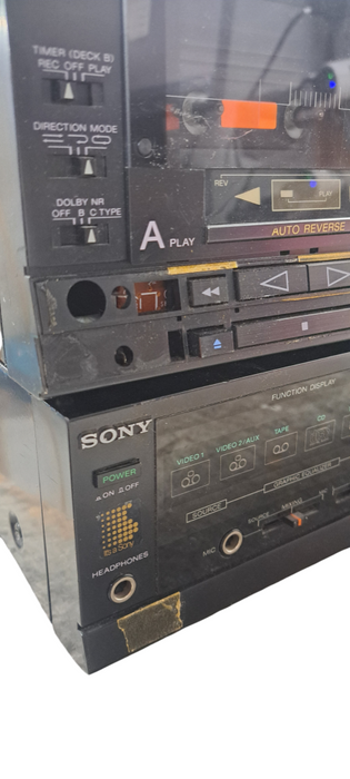 Sony TA-70V Integrated Amp & TC-V70WR Dual Cassette Deck Stereo READ