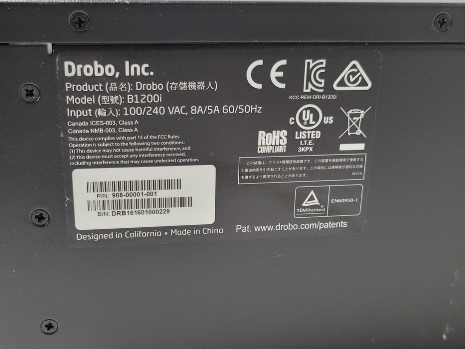Drobo b12001 - iSCSI NAS with 12x 3.5" Bays, SAS Interface, No HDDs, Read _