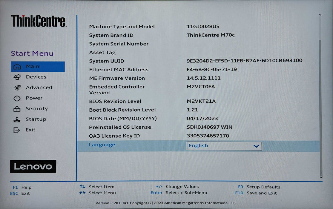 Lenovo ThinkCentre M70s SFF, i5-10400 2.90GHz, 16GB DDR4, 256GB NVMe