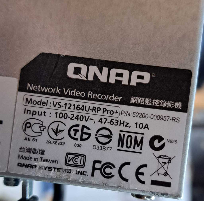 QNAP VS-12164U-RP Pro+ 12-Bay Rackmount NVR i5-3550S|8GB DDR3|2x 600W PSUs