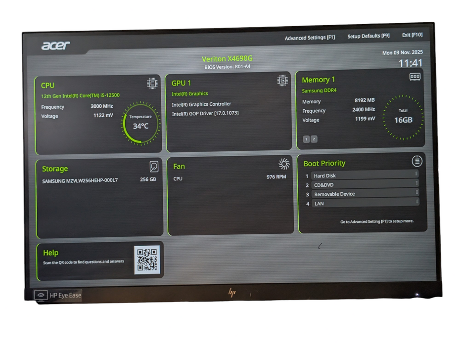 Acer Veriton D22W6 Intel Core i5-12500 16GB RMA & 256GB NVMe SSD  -