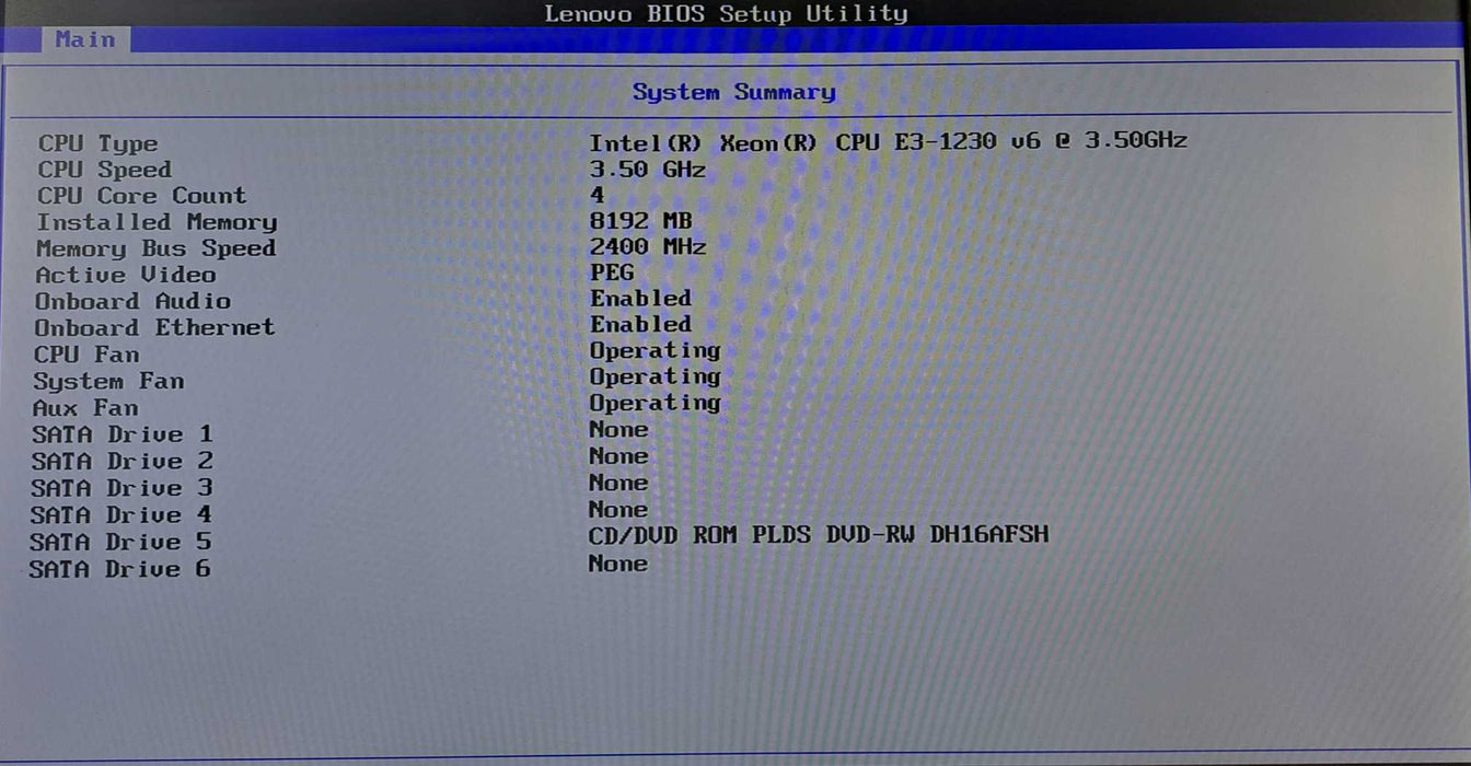 Lenovo ThinkStation P320 | Xeon E3-1230 v6 @ 3.50GHz 4C, 8GB DDR4, No HDD/OS