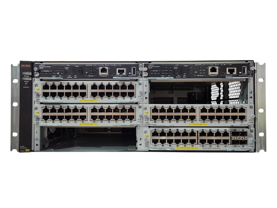 HPE Aruba J9850A 2x Management Module 3x J9986A, 1x J9990A, 2x J9830B PSUs