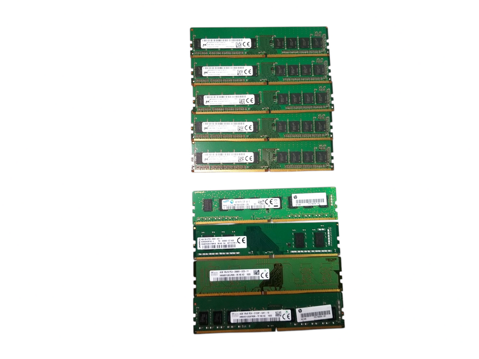 Lot of 9x 4GB DDR4 PC4 1Rx8 / 1Rx16 Mixed Brands & Speed Desktop Memory RAM