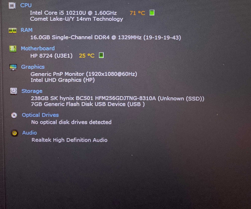 HP EliteBook 850 G7 Core i5-10210U@1.60GHz 16GB RAM 256GB SSD  Lap200