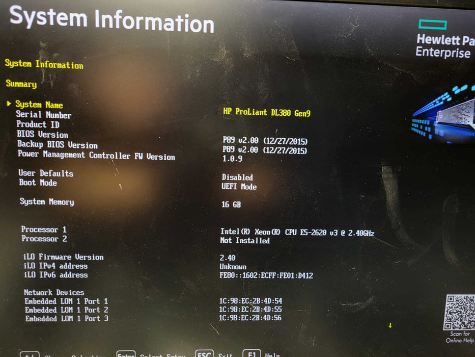 HP ProLiant DL380 Gen9 1x Xeon E5-2620 v3 16GB RAM No HDD P440ar 2x 800W $