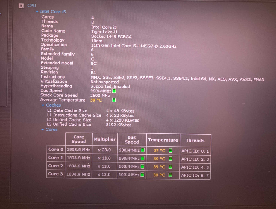 HP EliteBook 840 G8 Core i5-1145G7@2.60GHz vPRO 16GB RAM 256GB SSD  Lap200