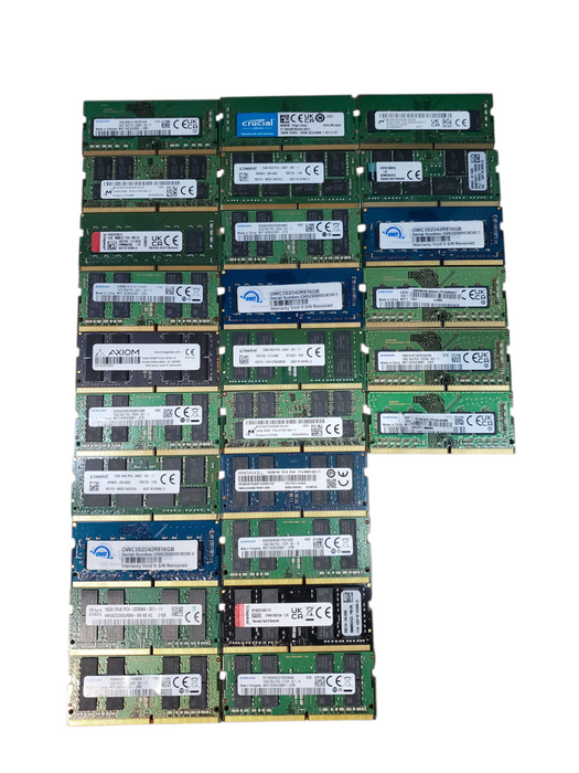 Lot of 66x, Assorted 16GB DDR4 SODIMM Laptop RAM