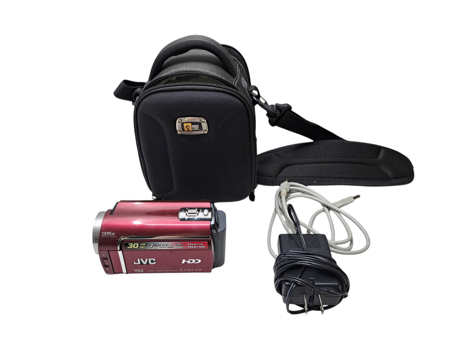 JVC Everio Hard Disc Camcorder GZ-MG330RU 30GB RED w/ Bag & PWR )
