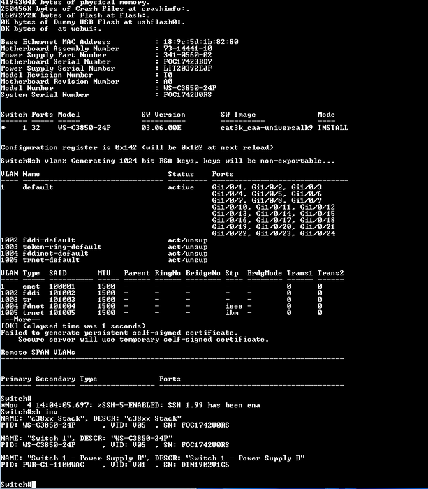 Cisco WS-C3850-24P-L 24-Port Gigabit Ethernet PoE+ Switch