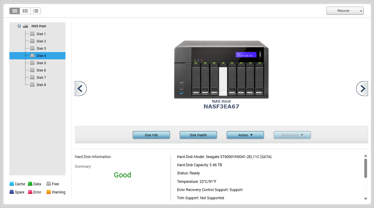 QNAP TVS-871T 8-Bays NAS 16GB RAM w/ 4x4TB & 4x 6TB HDDs