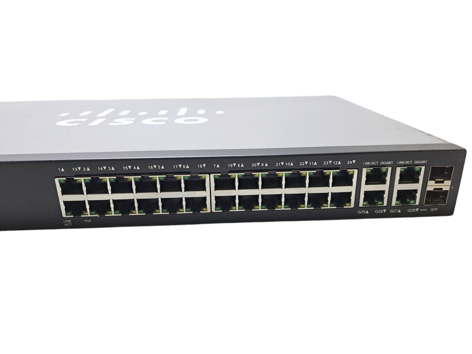 Cisco SG300-28PP | 28-Port Gigabit PoE+ Managed Network Switch | 2x SFP