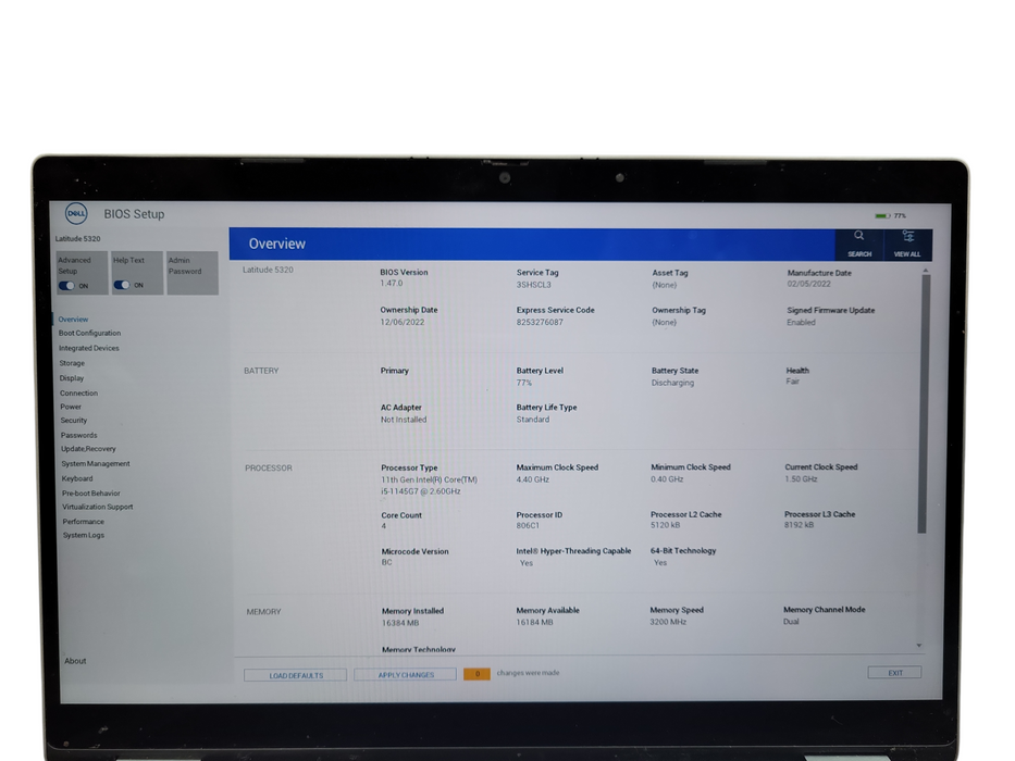 Dell Latitude 5320 Touch, i5-1145G7 2.60GHz, 16GB DDR4, 256GB NVMe READ ! Lap200