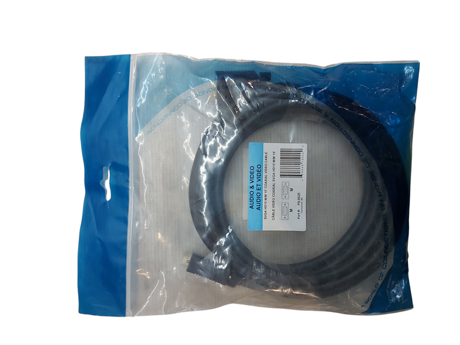 Lot 3x SVGA HD 15 ft Coax High Resolution Video Cable - NEW