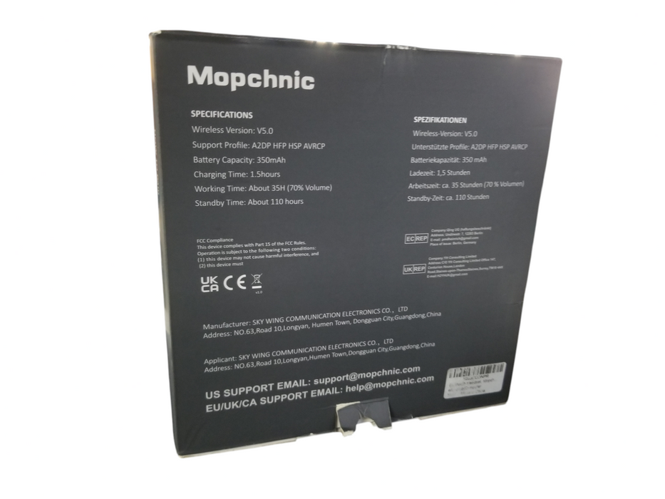 Mopchnic KH113M Wireless Bluetooth Headset with USB Dongle & Charging Base