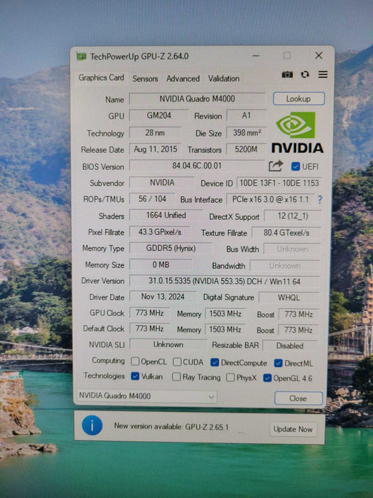 NVIDIA Quadro M4000 8GB GDDR5 Graphics Card - 4xDP !