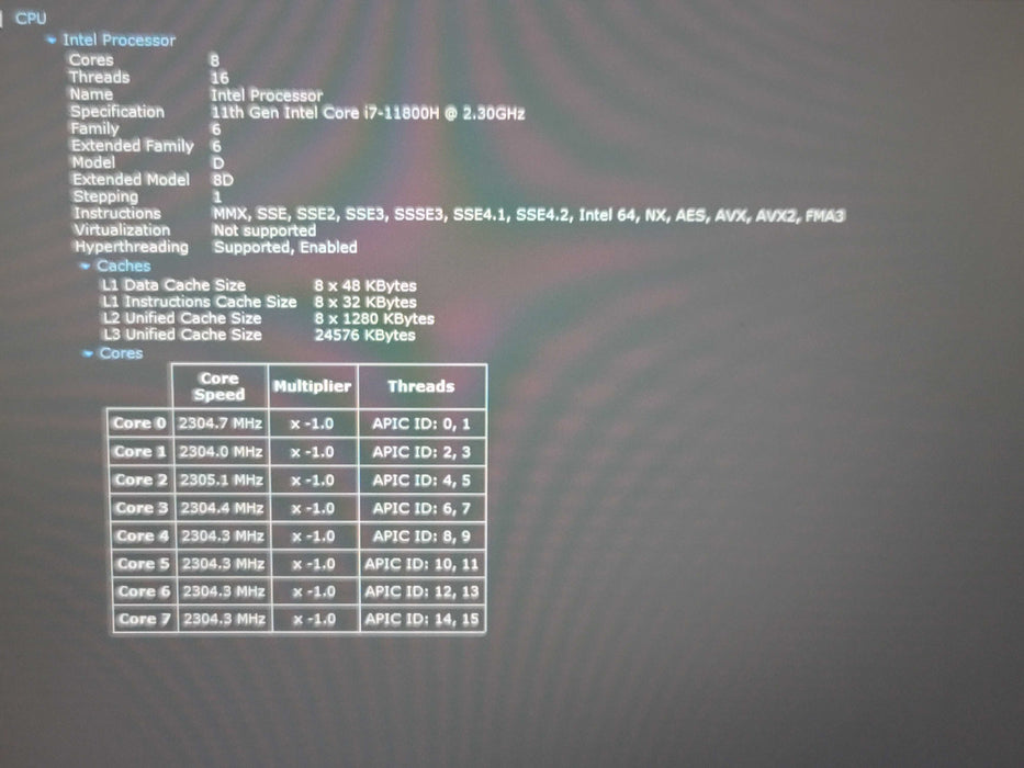 Dell G15 5511 i7-11800H 16GB DDR4 RTX 3060 256GB NVMe READ β Lap200