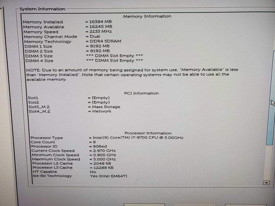 Dell Optiplex 7070 i7-9700 @ 3.00GHz 16GB Ram 256GB NVME 1TB HDD DVD NO OS