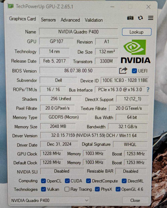 NVIDIA Quadro P400 2GB GDDR5 Graphics Card | 3x MiniDP FH Bracket