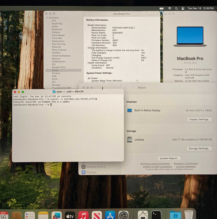 Apple MacBook Pro 16' 2019 i9-9980HK 32GB 512SSD Radeon Pro 5300M 4GB READ