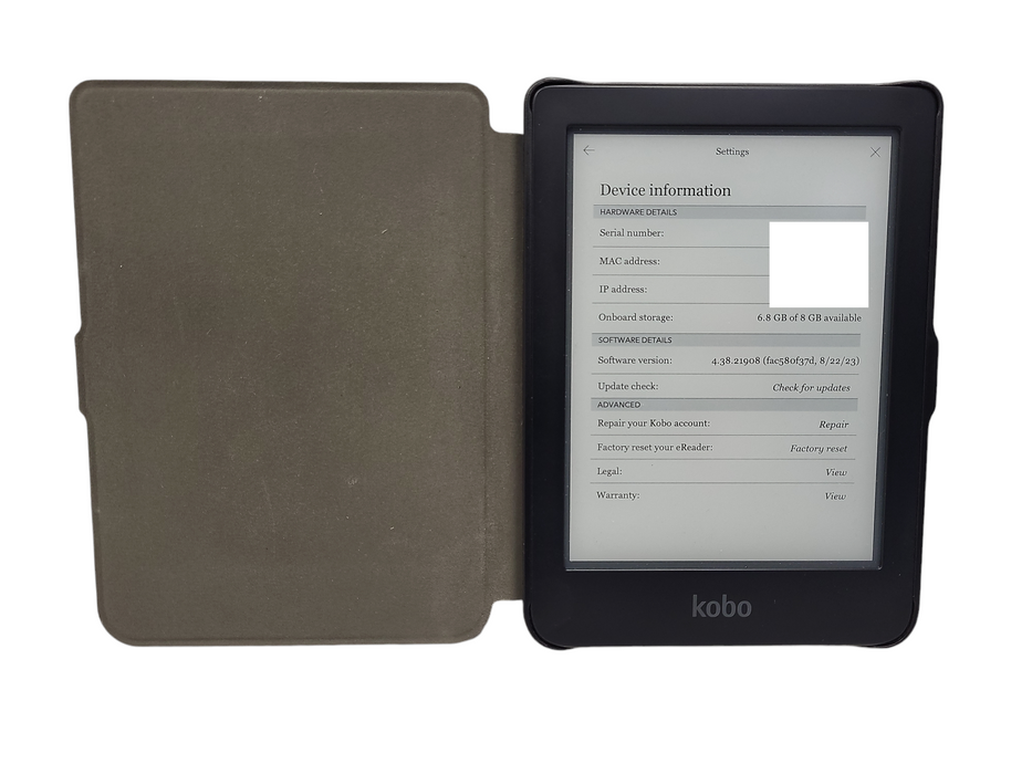 Kobo Clara HD N249 e-Reader 8 GB Wi-Fi w/ case $