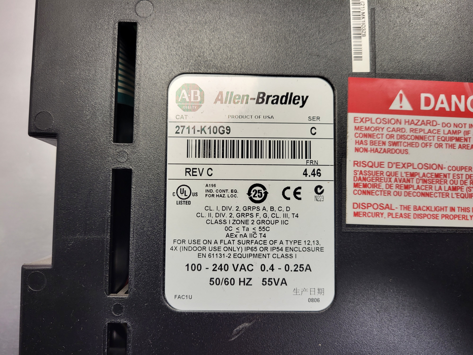 Allen Bradley 2711-K10G9X Panel View 1000  $