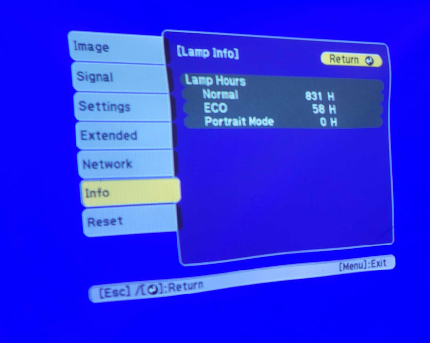 Epson Pro G7000W 3LCD Projector with ELPLM08 Lens 831 hours, READ _