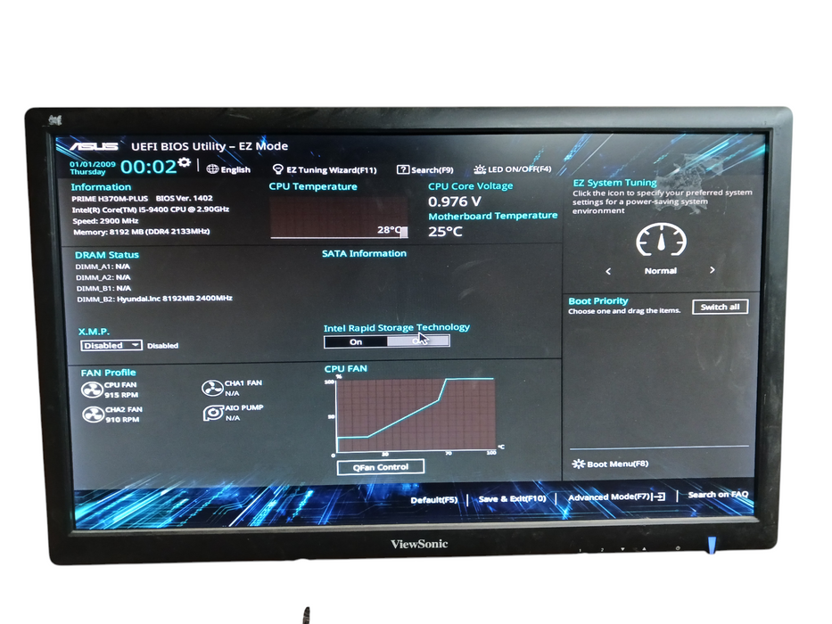 Asus Prime H370M-Plus Motherboard Intel i5-9400 CPU 8GB DDR4 + I/O Shield