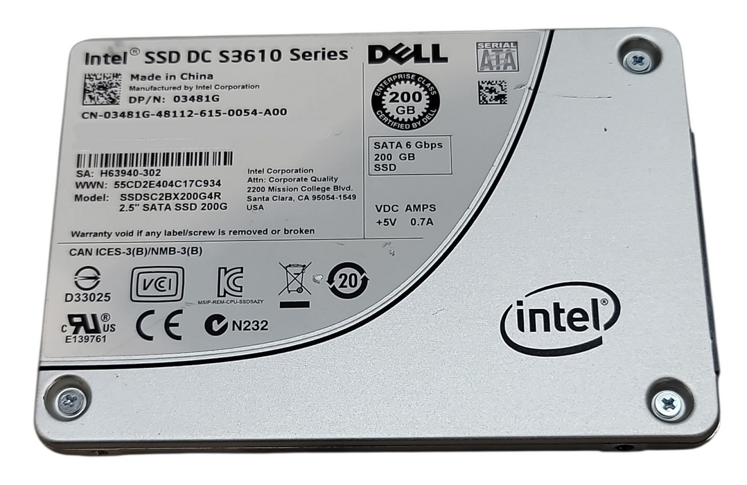 200GB SATA 2.5" 7mm Dell / Intel DC S3610 Series SSD - SSDSC2BX200G4R Q+