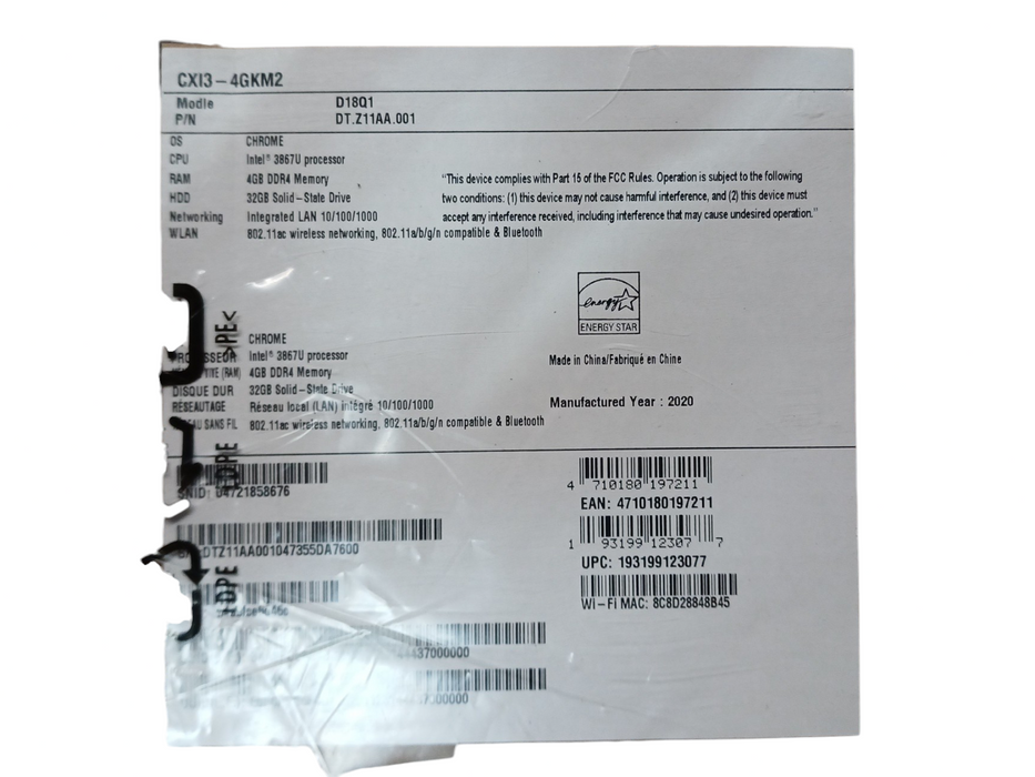 *NEW SEALED* Acer Chromebox CXI3-4GKM, Intel 3867U, 4GB DDR4, 32GB SSD