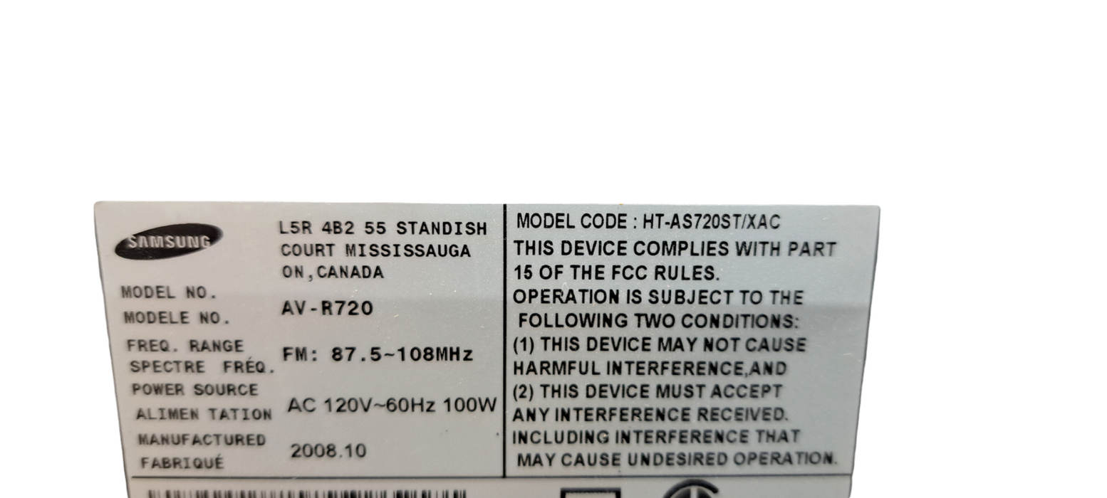 SAMSUNG AV-R720 7.1 SURROUND SOUND RECEIVER