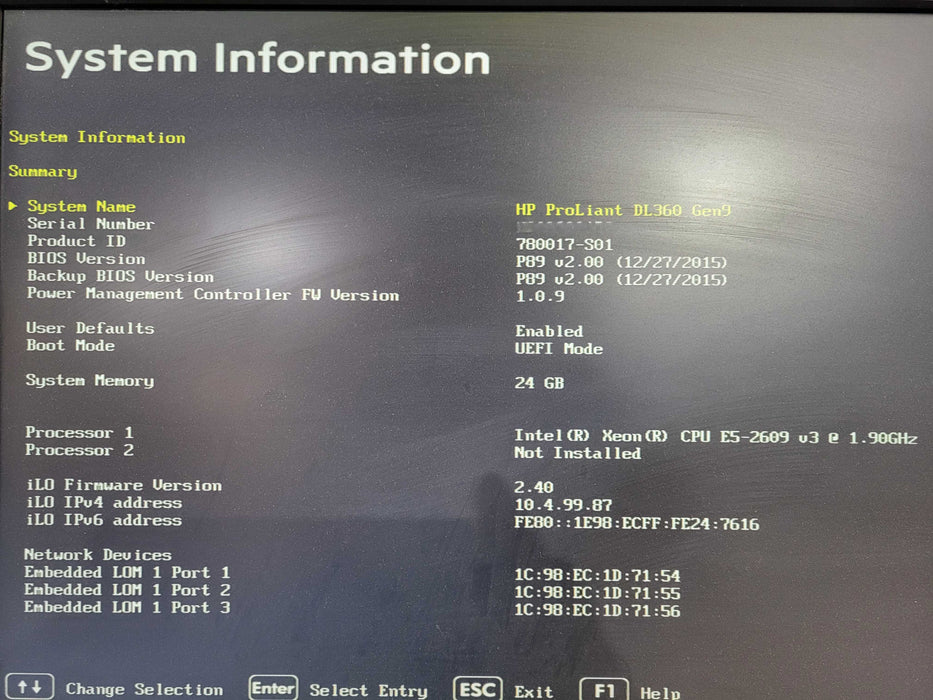HP ProLiant DL360 Gen9 Xeon E5-260920 v3 24GB DDR3 H240ar - 8x 2.5" !
