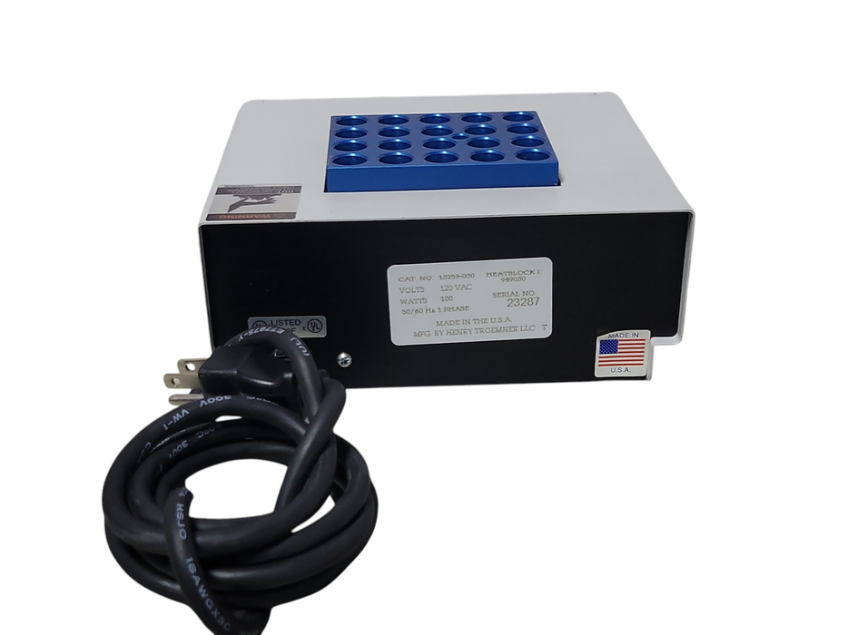 VWR standard heatblock 13259-030, Heatblock I 949030, 120VAC, 100W, 50/60Hz _